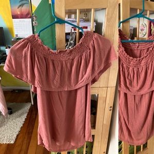 Maurice’s size M rose pink flutter 80s top soft t shirt fabric with stretch